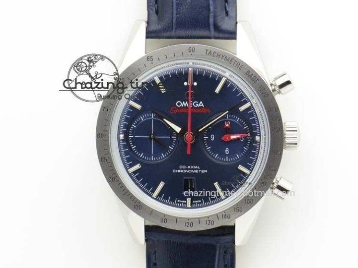 0322 Minimalist Speedmaster Apollo XVII Gray Dial On Black Leather Strap Manual Winding Chrono Movement 8222